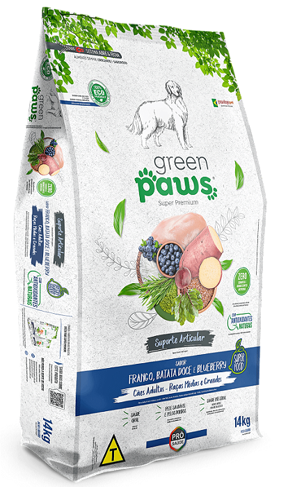 RACAO GREEN PAWS AD RMG ARTICULAR FRANGO BLUEBERRY 14KG