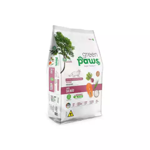 RACAO GREEN PAWS GATO CASTRADO BOLA DE PELO SALMAO 1,5KG