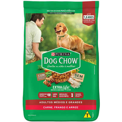 Ração Dog Chow Adulto Extralife Frango/Arroz Todos os Tamanhos 15kg