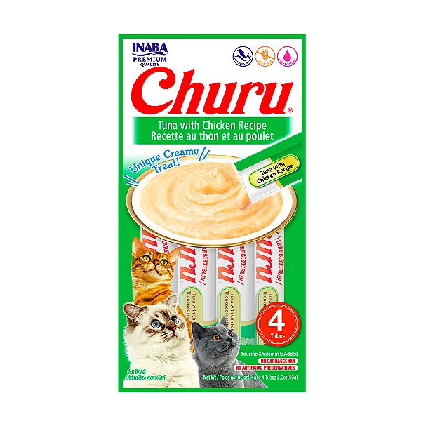 INABA CHURU PURE DE ATUM COM GALINHA 56G