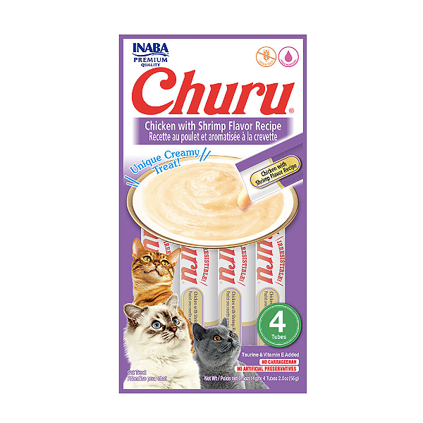 INABA CHURU PURE GALINHA COM CAMARAO 56G