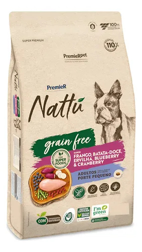 Ração Premier Nattu Cães Ad R Peq Grain Free 2,5Kg