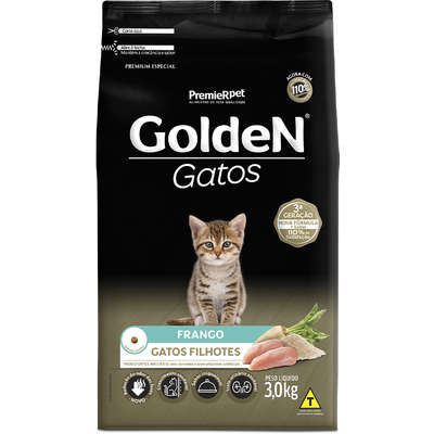 RACAO GOLDEN GATOS FILH FRANGO 3KG