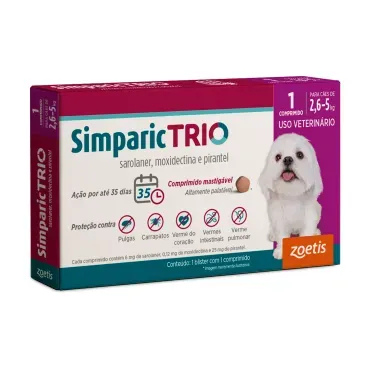 Simparic Trio 6mg 2,5 a 5kg 1 Unidade