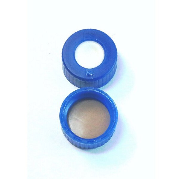 TAMPA ROSCA AZUL 9MM SEPTO PTFE/SILICONE P/ VIAL 2ML