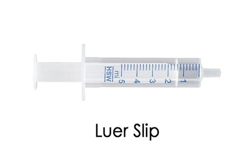 LUER-SLIP PLASTIC SYRINGES 3 ML (POLYETHYLENE BARRELS / POLYPROPYLENE PLUNGERS)