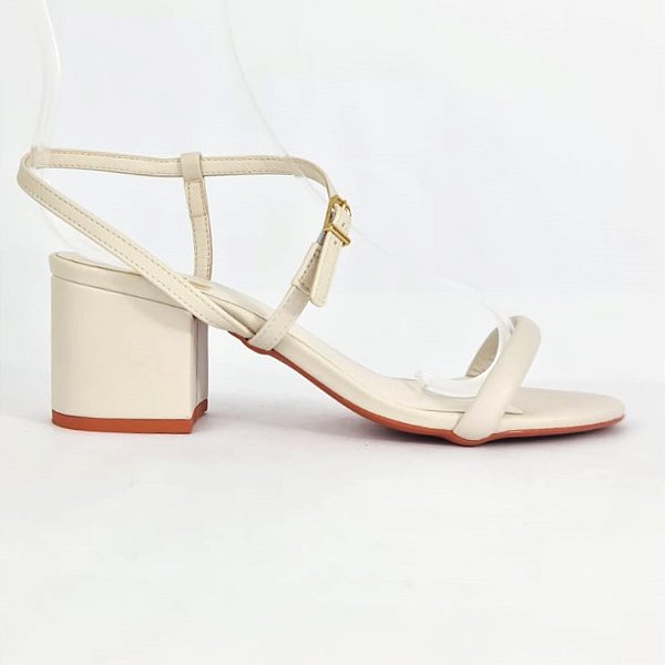 Sandalia salto médio Di Valentini Off white