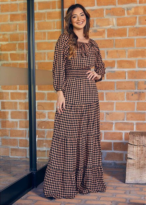 Vestido Lidiane Longo Estampado Tatá Martello
