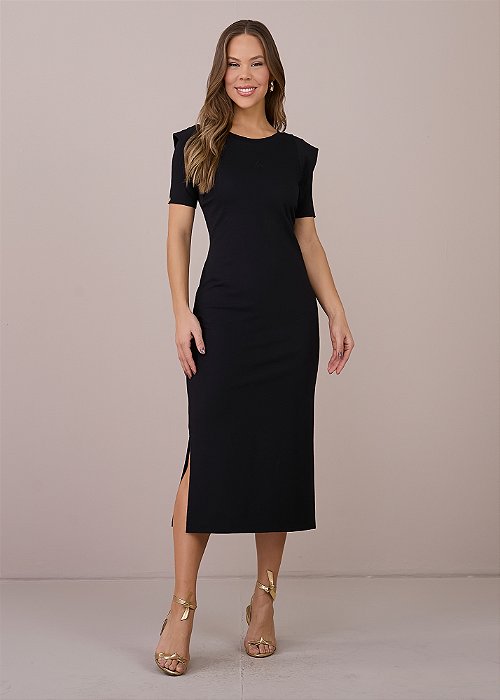 Vestido Viviane Midi Preto Tatá Martello
