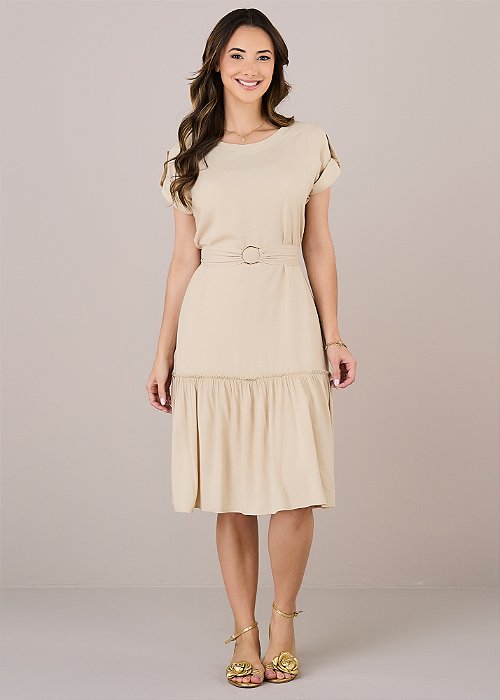 Vestido Solange Bege Tatá Martello