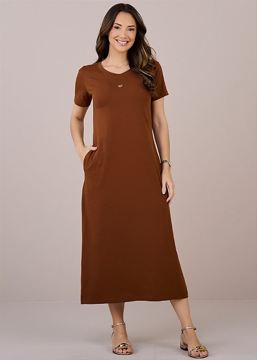 Vestido Adele Conforto Marrom Tatá Martello