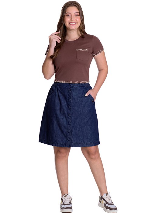 Saia Alessandra Jeans Escuro Hapuk
