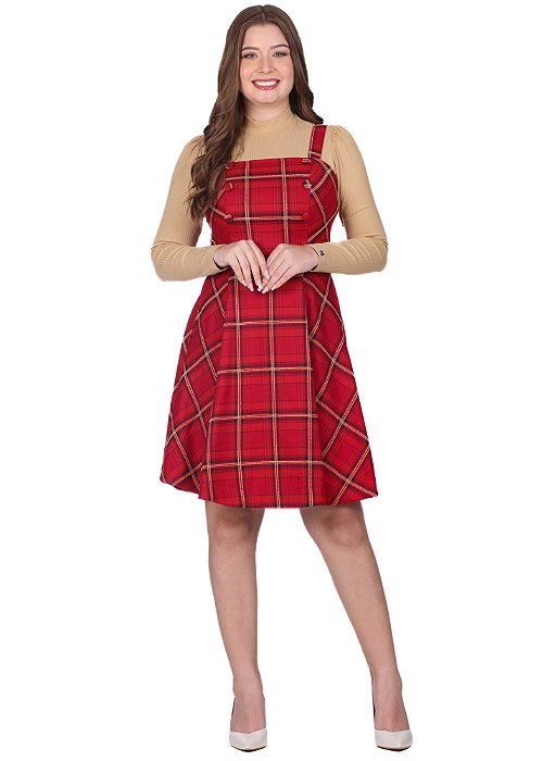 Vestido Fabiola Evasê Vermelho Hapuk
