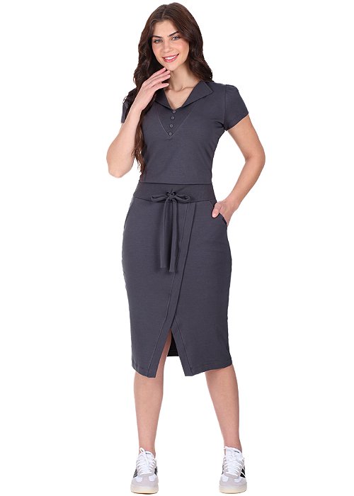 Saia Melissa Justa Malha Cinza Hapuk