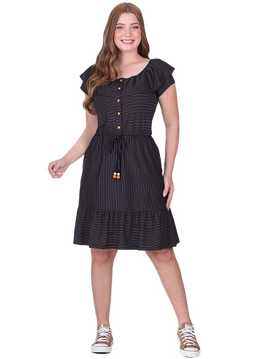 Vestido Paola Malha Preto Hapuk