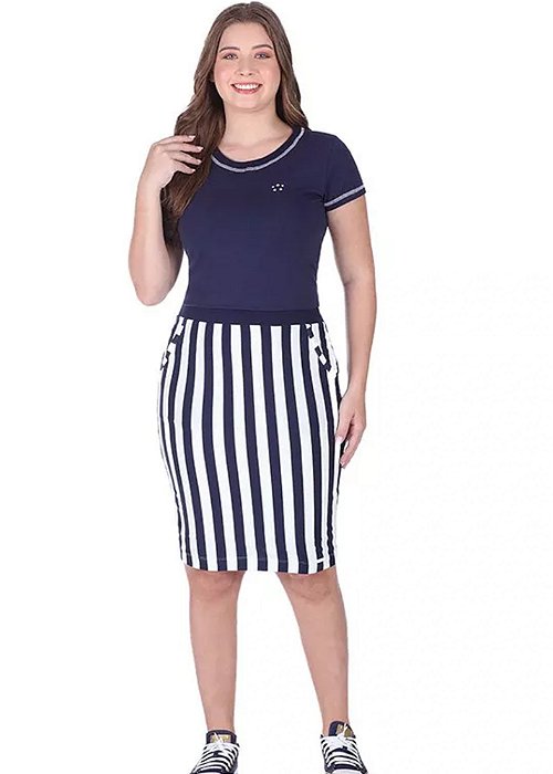 Conjunto Morgana Listrado Azul Hapuk