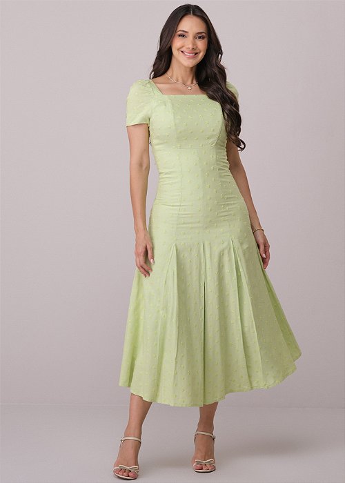 Vestido Ariana Midi Evasê Verde Tatá Martello