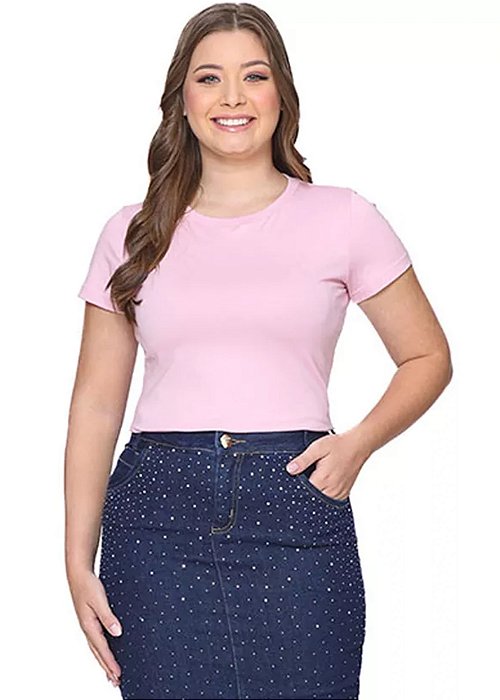 Blusa Luiza Malha Rosa Hapuk