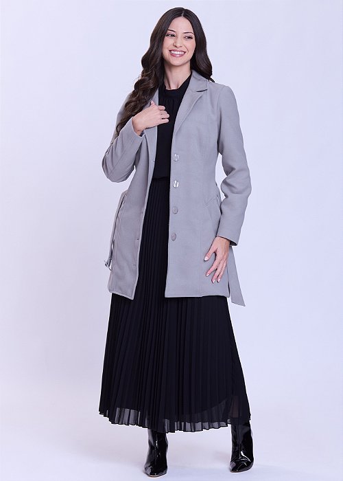 Casaco Lidia Lã Batida Cinza Hapuk