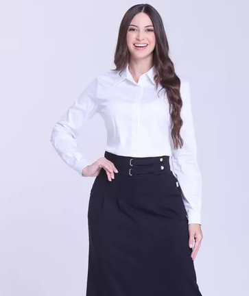 Camisa Delma Manga Longa Branca Hapuk