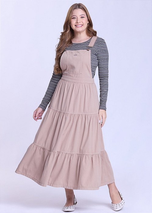 Salopete Aurora Jeans Color Bege Hapuk