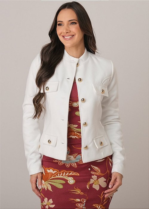 Casaco Amanda Lã Batida Off-White Tatá Martello