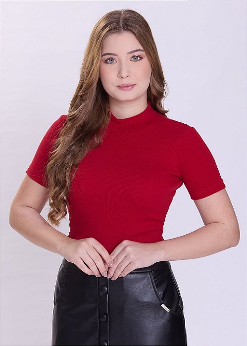 Blusa Lorena Manga Curta Vermelha Hapuk