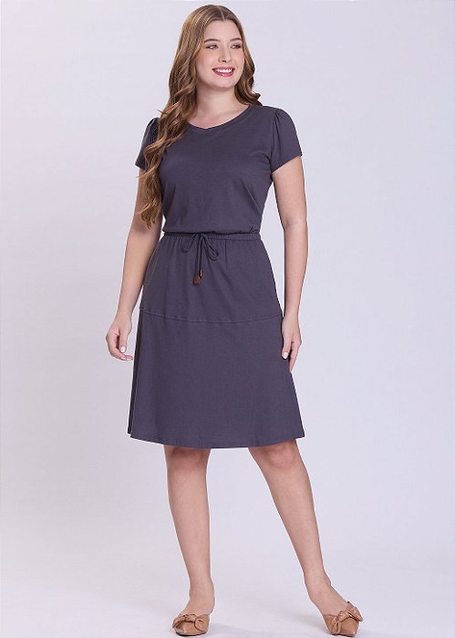Vestido Mila Malha Cinza Hapuk