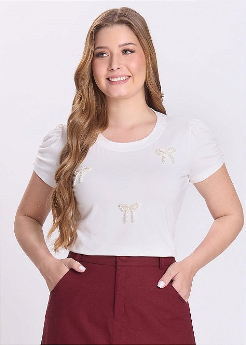 Blusa Gisele Manga Curta Off-White Hapuk