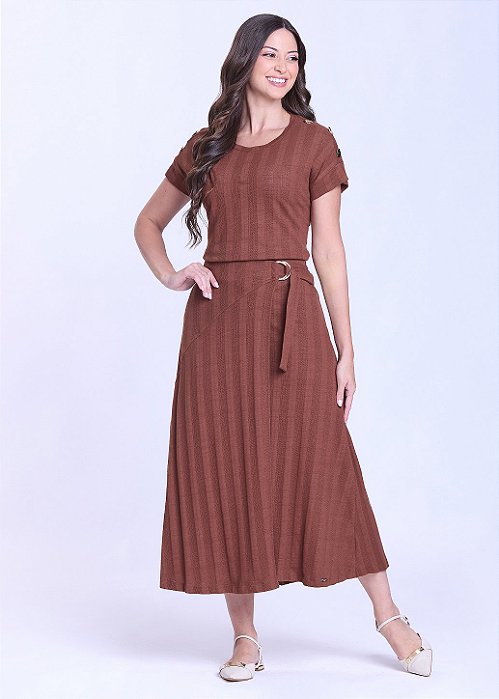 Conjunto Lucia Malha Tricô Marrom Hapuk