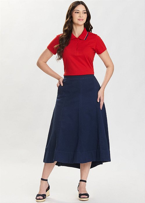 Saia Mulet Violeta Jeans Color Azul Hapuk