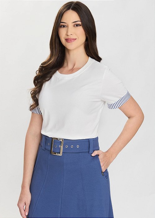 Blusa Manga Curta Deise Off-White Hapuk