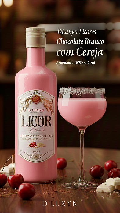 Licor Fino de Cereja c/ Chocolate Branco