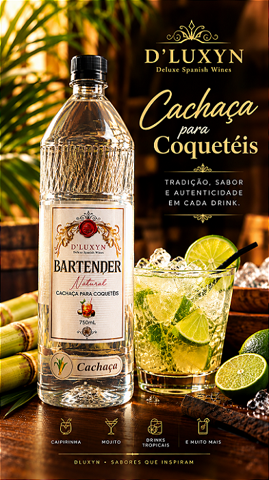 Caixa c/ 06 Cachaça p/ Coquetéis REFIL 02 Litros