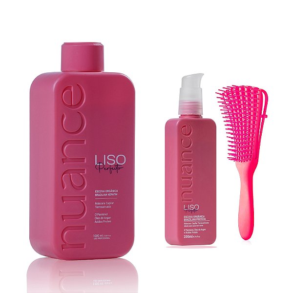 Liso Perfeito 1 Litro + 200ml + Escova - Nuance