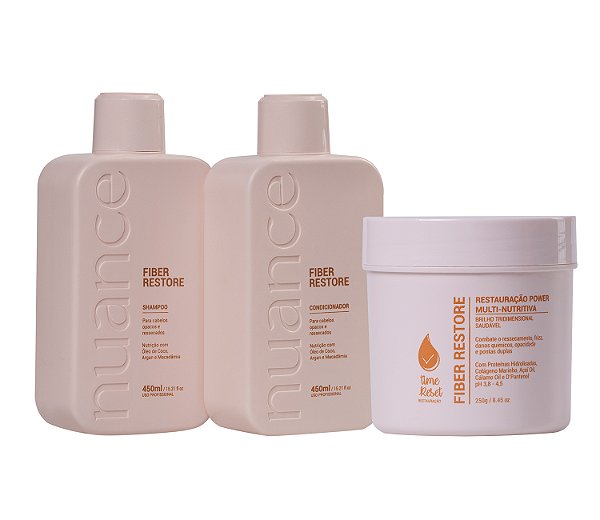 Kit Fiber Restore Time Reset 3 itens Nuance