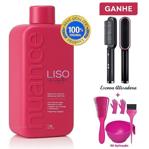 Liso Perfeito Progressiva Orgânica 1 Litro Nuance + Brindes