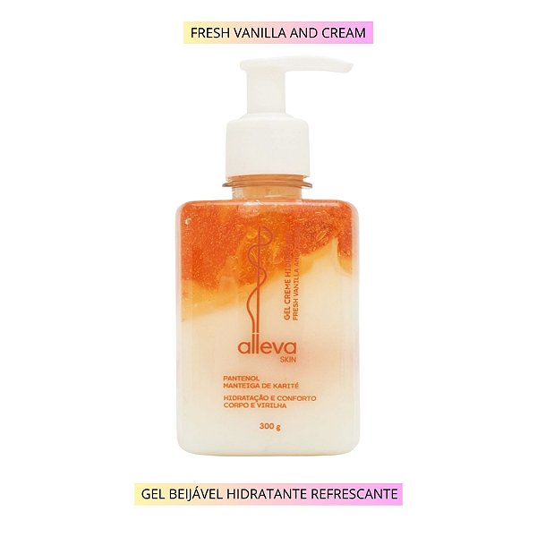 Creme Hidratante em Gel Beijável 300ml Alleva - FRESH VANILLA