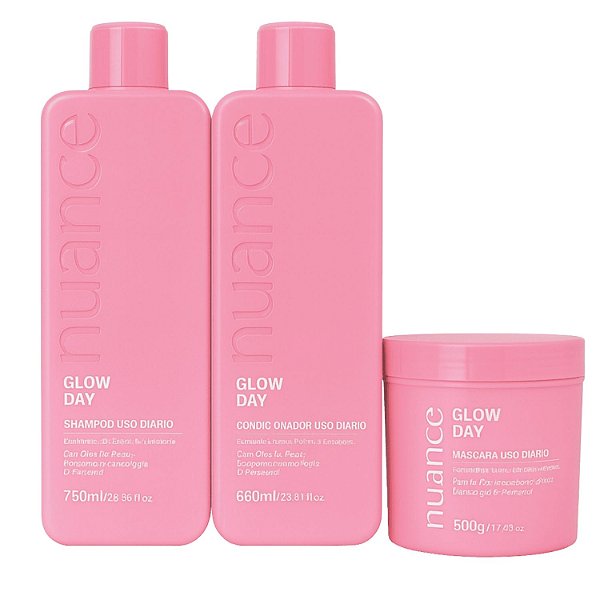 Kit Glow Day Nutritivo Emoliente Uso Diário 3 Itens Nuance