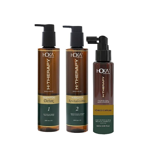Kit Revitalizante Detox H-Therapy Home + Tônico Capilar Hoka
