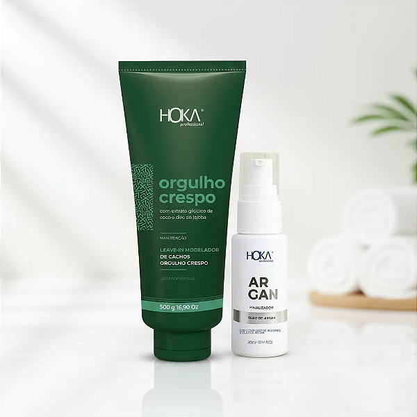 Leave-in Ativador para Cachos 500ml Hidratante + Óleo De Argan 30ml Restaurador Hoka