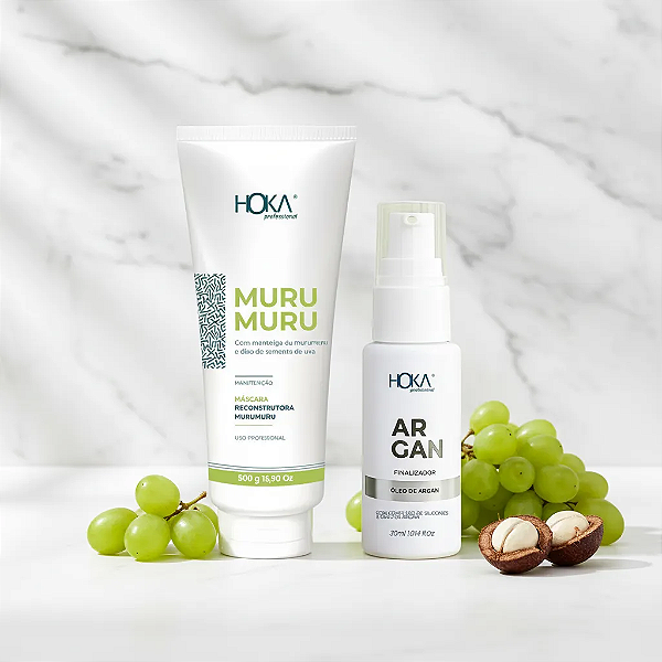 Máscara Reconstrutora Murumuru 470g + Óleo De Argan Restaurador Finalizador 30ml Hoka