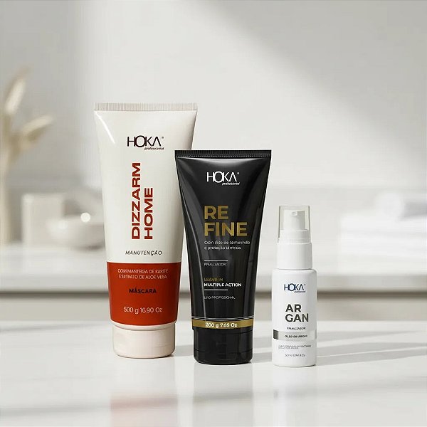 Máscara Pós Progressiva 470g + Leave-in Multiple Action 200g + Óleo De Argan 30ml Hoka