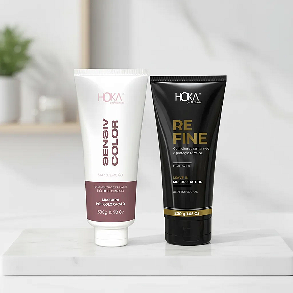 Máscara Sensiv Color Pós Coloração 470g + Leave-in Refine Multiple Action 200g Hoka