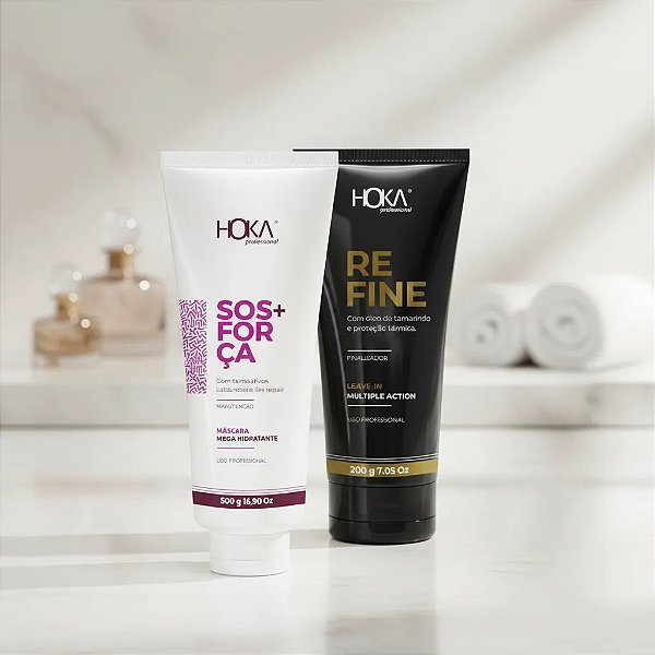 Máscara Sos + Força Hidratante 500g + Leave-in Refine Multiple Action 200g Hoka