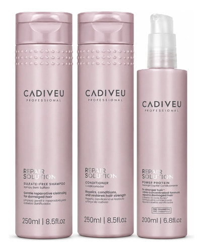 Kit Repair Solution Cadiveu 3 Itens Reparação E Tratamento