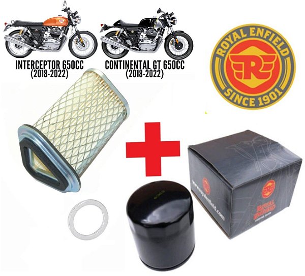 Filtro Ar Royal Enfield Interceptor + Filtro Oleo Original