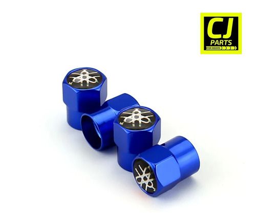 Tampa Bico Valvula Pneu Capa Azul Yamaha (par)