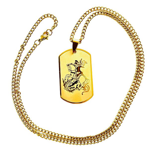 Pingente Medalha São Jorge Aço Inox