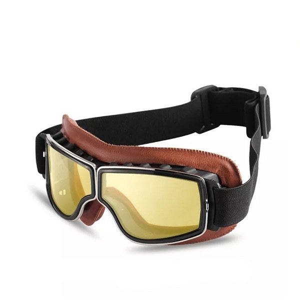Óculos Motociclista Aviador Retro Vintage Capacete Custom Hd
